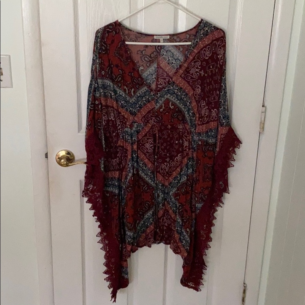 Bohemian Print poncho
